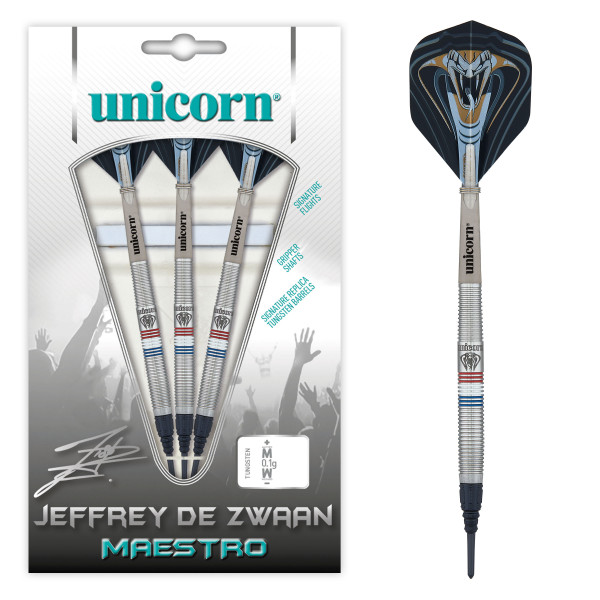 Unicorn Maestro Jeffrey de Zwaan P2 Black Soft Darts | 22 Gr.