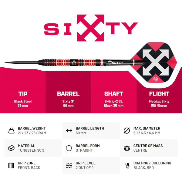 BEAZD Sixty S1 Steel Dart - Professional Steeldart-Set