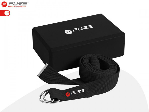 Original Pure 2Improve Yoga Set, beinhaltet Yogagurt und Yogablock