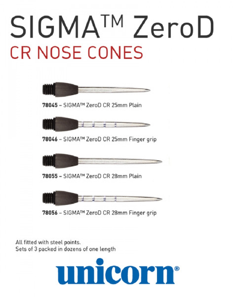 Unicorn Sigma ZeroD CR Nose Cones Tip | 25mm Plain
