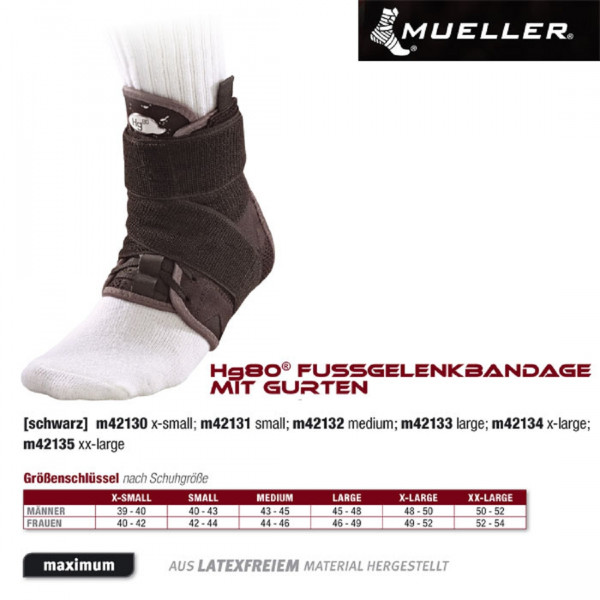 MUELLER Hg80 Fußgelenkbandage mit Gurten