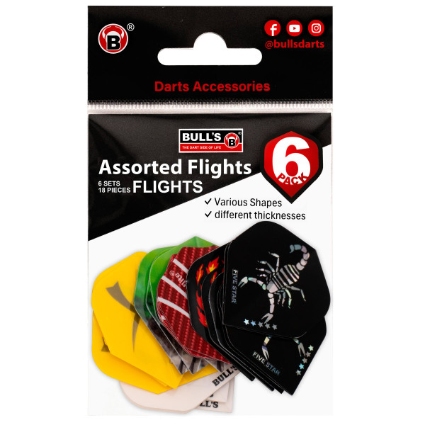 BEAZD 6-Pack Flights assort. - Premium Dart-Flights | Sort.